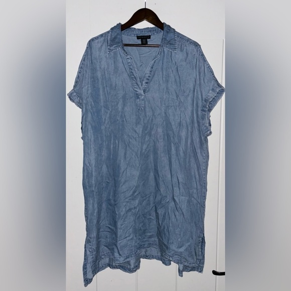 Cynthia Rowley Chambray Shirtdress Women 2X Slouchy Boxy Lagenlook‎ Minimalist - Picture 1 of 9